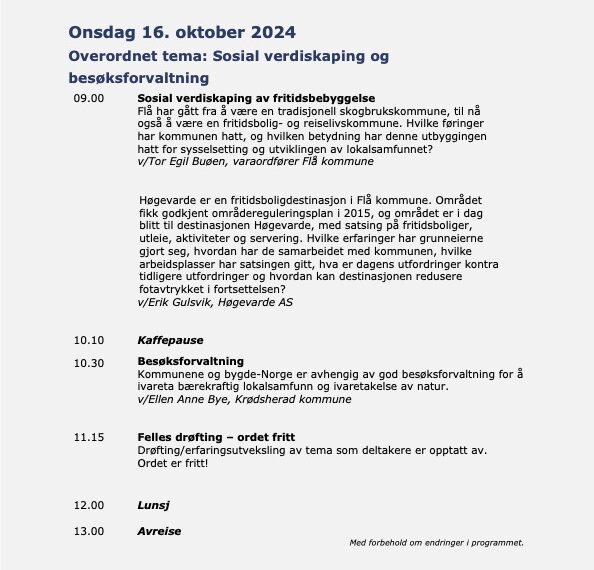 Program 16. oktober